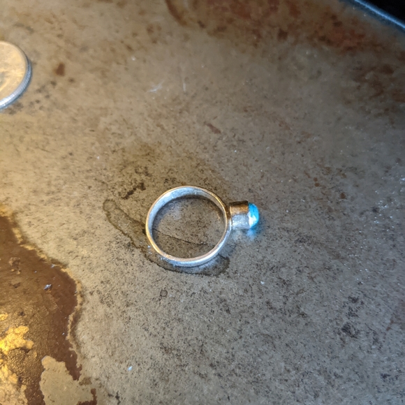Turquoise sterling silver ring size 4.75 - Picture 2 of 5